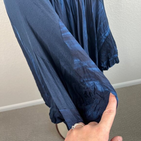 Kaliyana Size 1 / M Gerona Dress Ink Boston Blue Long Pockets Lagenlook Artwear - Picture 5 of 10